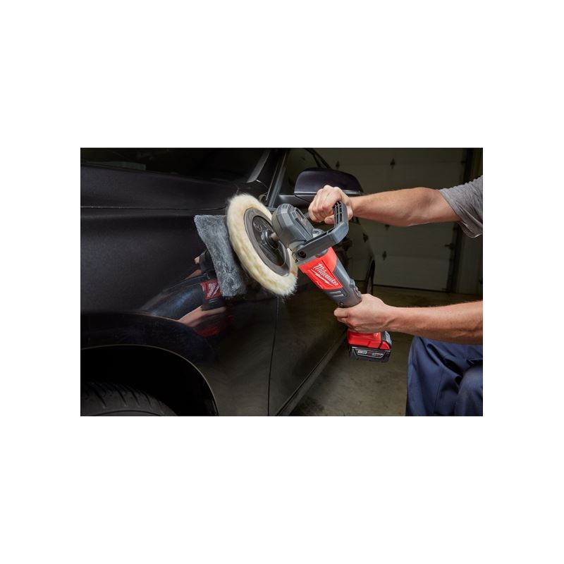 M18 FUEL 18V Lithium-Ion Brushless Cordless 7-Inch Variable Speed Polisher Kit (2738-22) - Perfect for Car Detailing, Boat Polishing & Surface Restoration