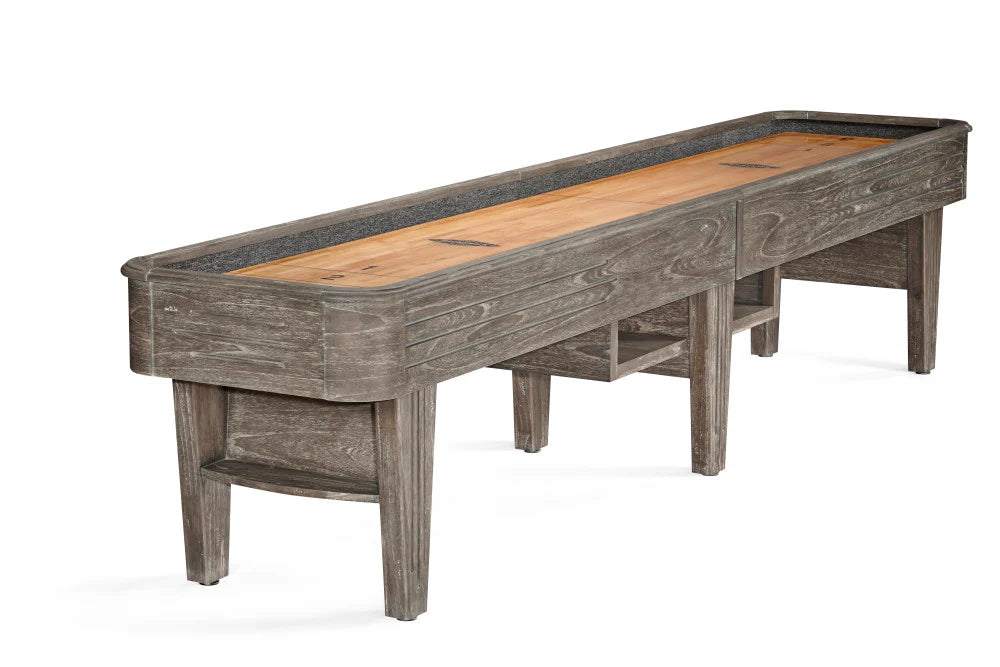 Brunswick Andover II 14-Foot Shuffleboard Table with Driftwood Finish - Premium Indoor Game Table for Home, Bar, or Game Room Entertainment