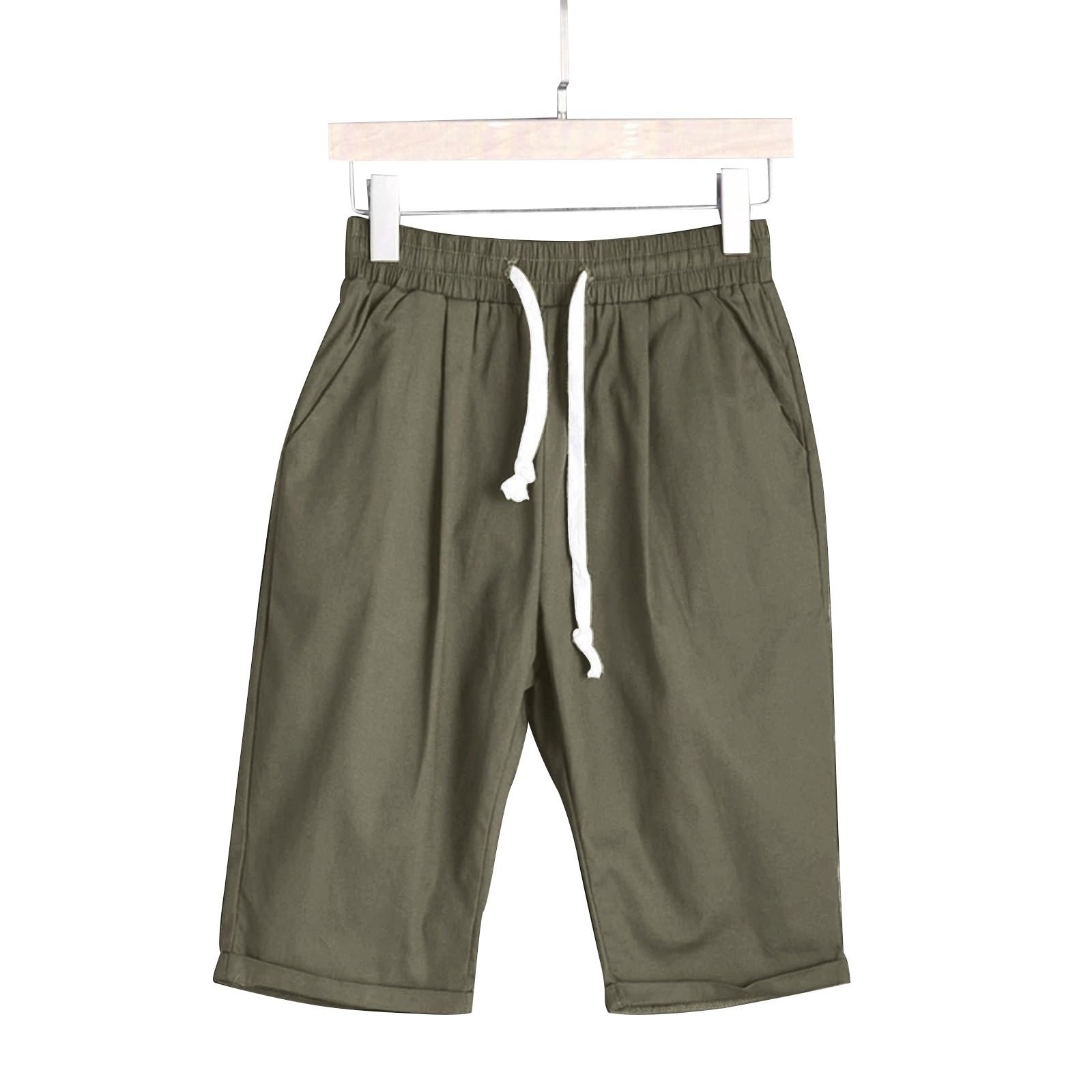 2024 Women's Bermuda Shorts - Cotton Elastic Waist for Casual Wear