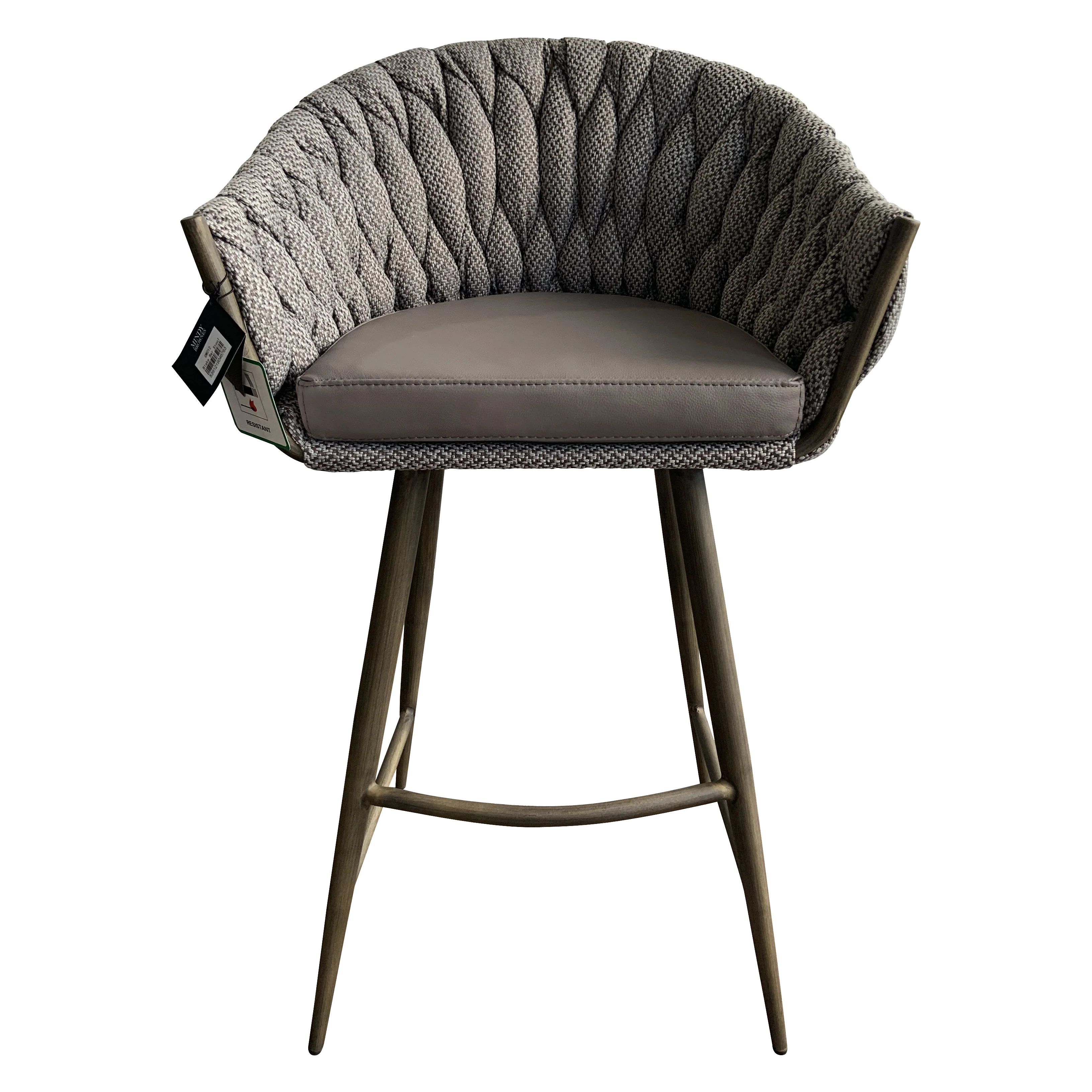 Blake Bar Stool - Brown & Grey or Aquamarine & Black Finish - Modern Kitchen & Dining Room Counter Height Stool for Home & Bar Use
