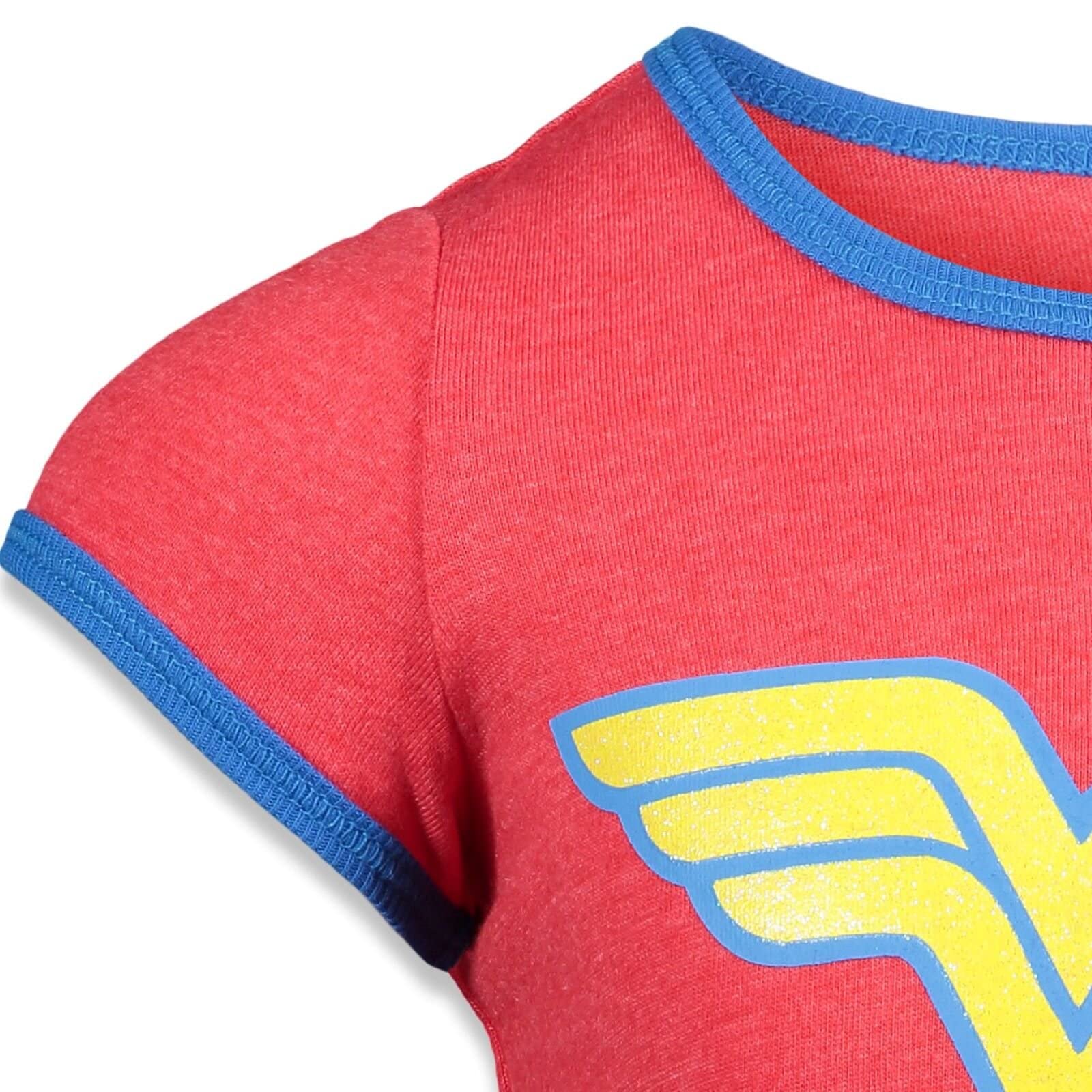 DC Comics Justice League Wonder Woman 3-Pack Girls' Graphic T-Shirts (Toddler to Big Kid Sizes) - Perfect for School, Playdates & Superhero Costume Parties