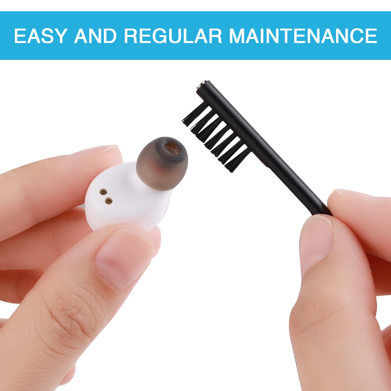 6 Pcs Hearing Aid Cleaning Kit - Brush Tools for Earbuds & Headphones - Perfect for Daily Maintenance