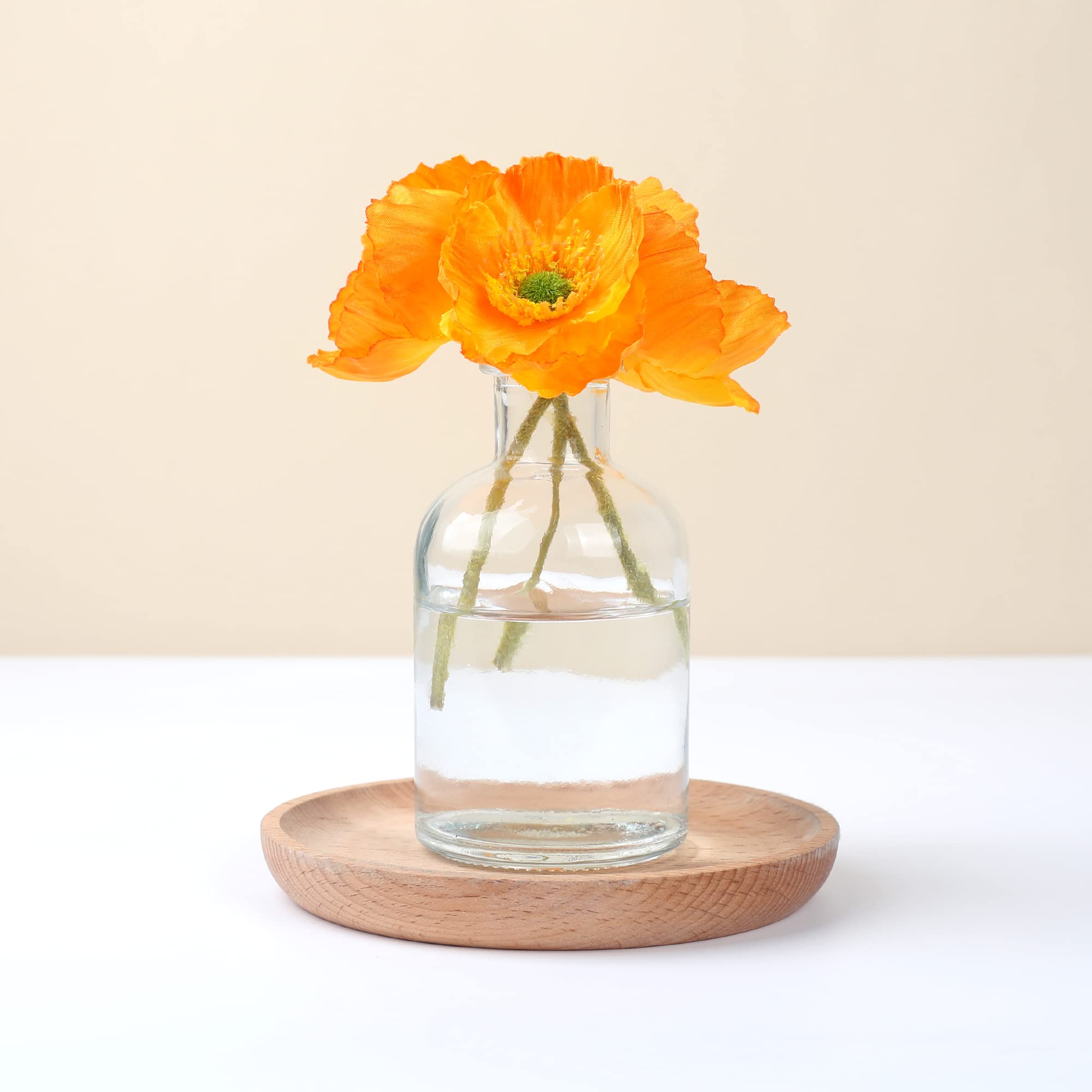Magic Season Decorative Glass Bottles with Cork Stoppers - 5 fl oz Round Bottles (2 Pack) - Perfect for DIY Crafts, Essential Oil Storage & Home Decor