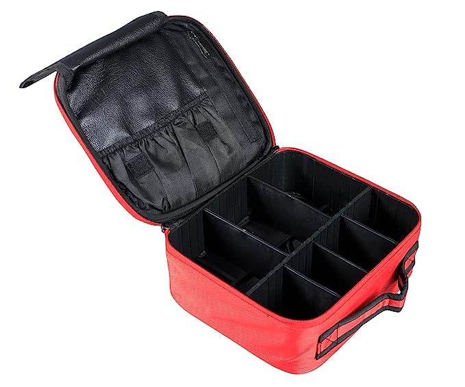 EKANTIK Professional Makeup Organizer Travel Cosmetic Case - Adjustable Compartments Vanity Bag with Portable Storage | Perfect for Travel, Home & Salon Use (Multicolor, Pack of 1)