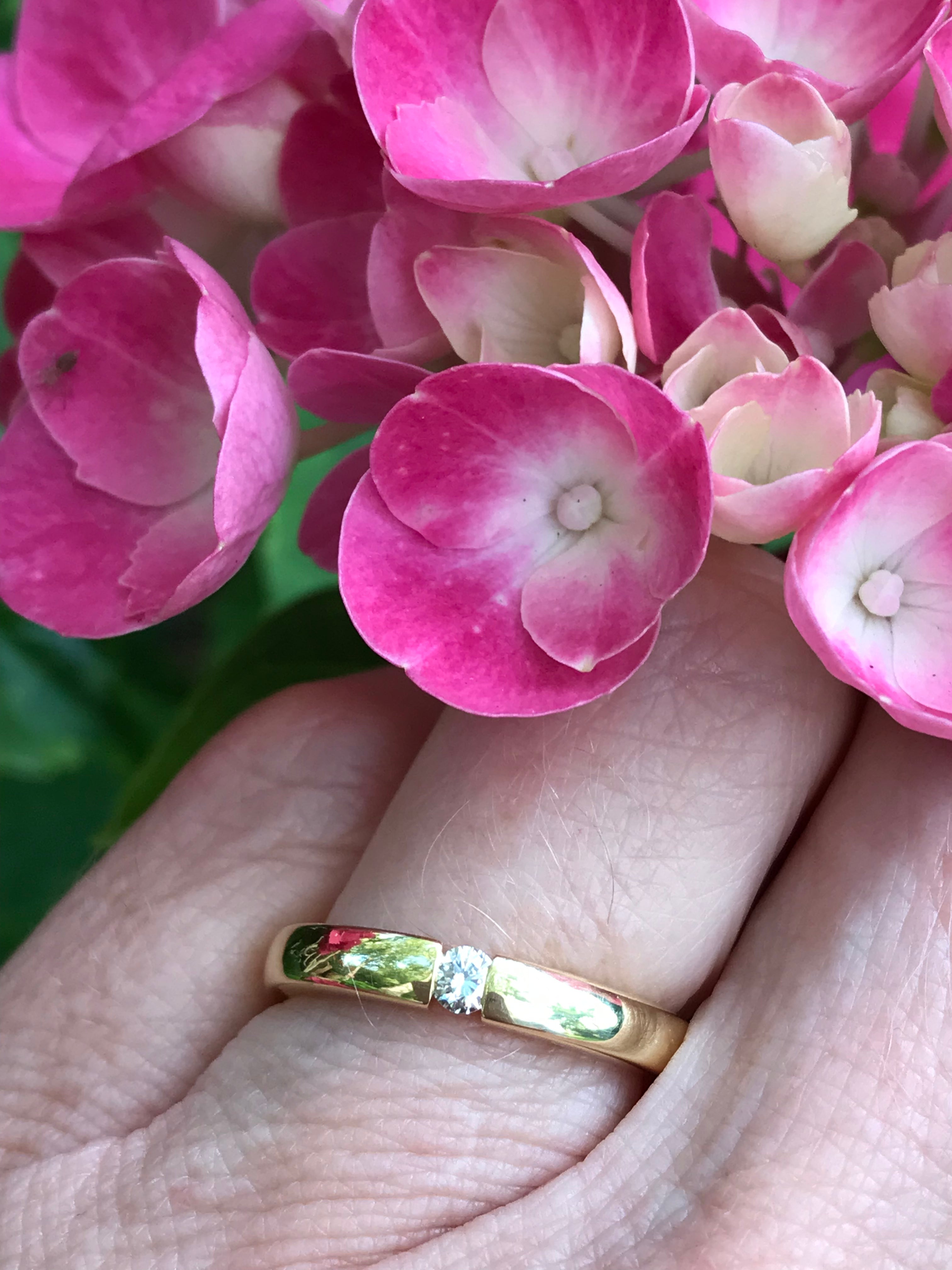 18ct Gold Brilliant Cut Natural Diamond Ring - Size M | Elegant Engagement, Wedding, or Anniversary Jewelry Gift for Women