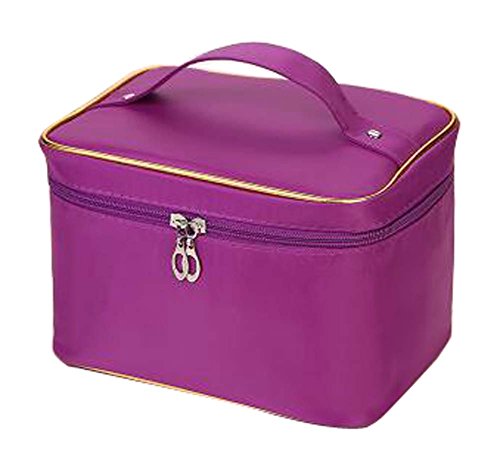 Premium Travel Makeup Organizer Bag - Waterproof Cosmetic Case for Women, Portable Grooming Essentials Pouch with Multiple Compartments (Purple) - Perfect for Air Travel, Gym & Daily Beauty Storage