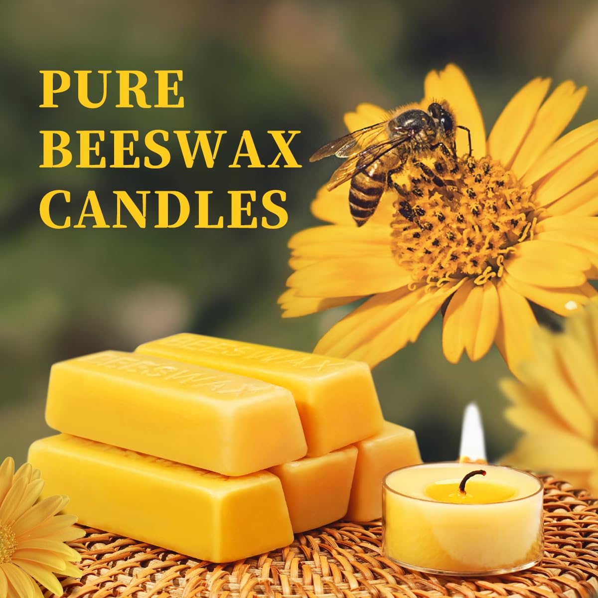 36 Pack Pure Beeswax Tealight Candles - 4 Hour Burn Time, Clean & Even Burning, Smokeless for Relaxation & Air Purification - Perfect for Meditation, Spa, Aromatherapy & Home Decor
