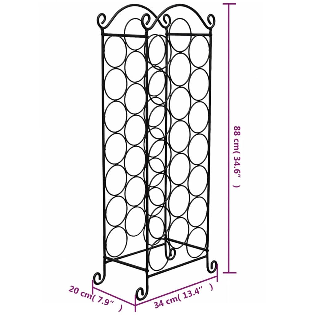 Premium 21-Bottle Metal Wine Rack - Sturdy & Space-Saving Wine Storage for Kitchen, Dining Room, or Wine Cellar - Perfect for Home Bars & Wine Enthusiasts