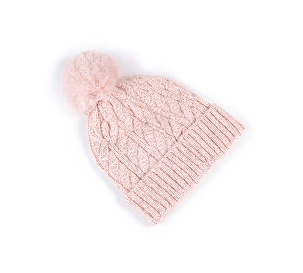 TARRAMARRA® Detachable Pom Pom Beanie Maya - Warm Winter Knit Hat for Women & Girls - Perfect for Skiing, Snowboarding & Outdoor Activities