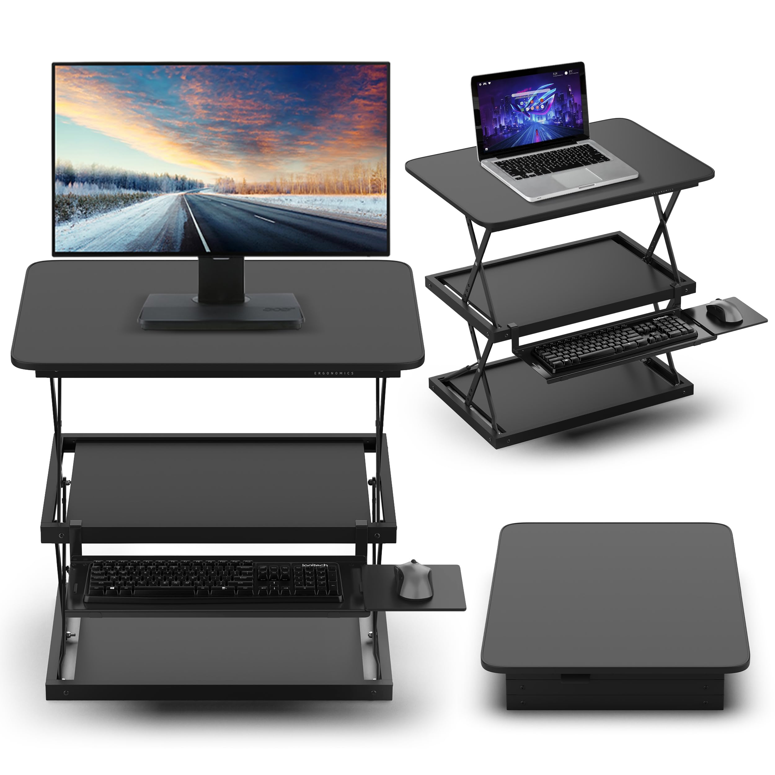 Changedesk Adjustable Standing Desk Converter for Laptop & Computer - Portable Sit to Stand Riser with Ergonomic Design | Perfect for Home Office, Workspace & Gaming Setup