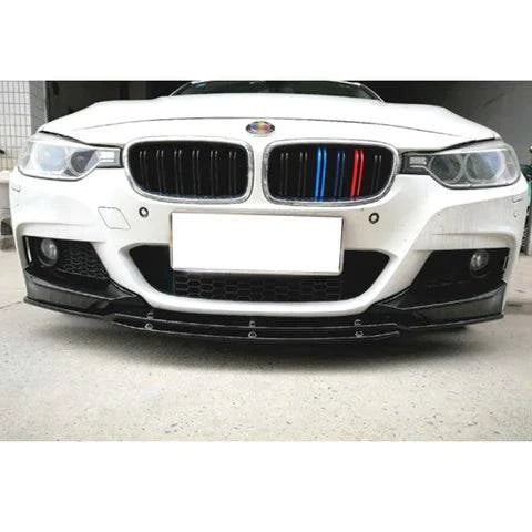 Gloss Black Front Bumper Lip Splitter for 2012-2018 BMW F30 F35 M Sport - 3D Style Carbon Fiber Look - Enhances Aerodynamics & Sporty Appearance - Perfect for Car Enthusiasts & Street Racing