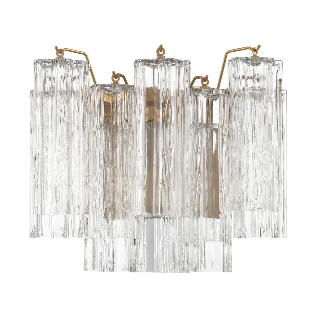 Addens 2-Light Wall Sconce - Modern Flush Mount Lighting Fixture for Bedroom, Living Room & Hallway - Brushed Nickel Finish