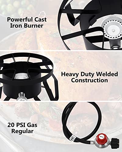 GARVEE 14 Single Burner Outdoor Propane Stove - High Heat Output Portable Gas Cooker for Home Brewing, Turkey Frying, Maple Syrup Preparation | Perfect for Camping, Tailgating & Backyard Cooking