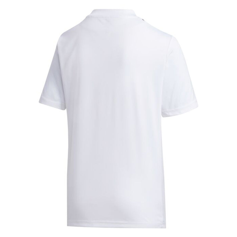 Adidas Youth Striped Soccer Jersey 19 - White & Black - Breathable Performance Shirt for Kids & Teens - Perfect for Training, Matches & Fan Wear