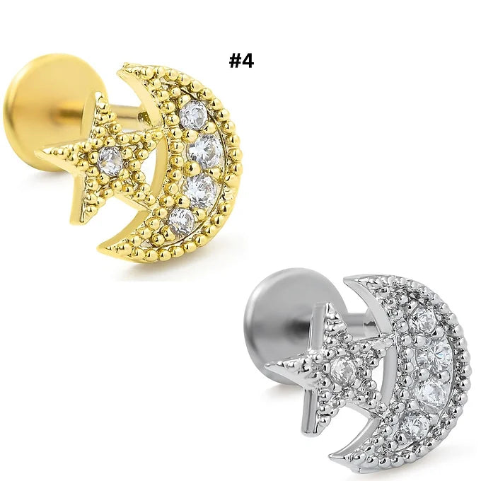 20G Cartilage Surgical Steel Earrings - Star & Butterfly Stud Earrings for Women | Hypoallergenic Body Jewelry for Cartilage, Helix, Tragus Piercing | Perfect for Daily Wear, Parties & Gifts