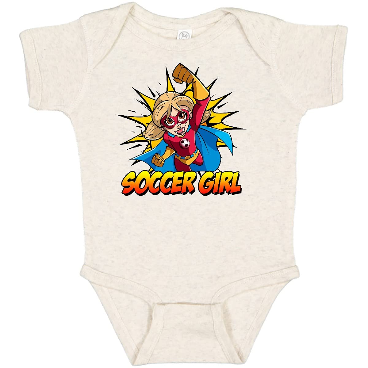 Inktastic Soccer Girl Superhero Baby Bodysuit - Cute Infant Onesie for Soccer Lovers - Perfect for Game Day, Birthday Gifts & Superhero Themed Outfits