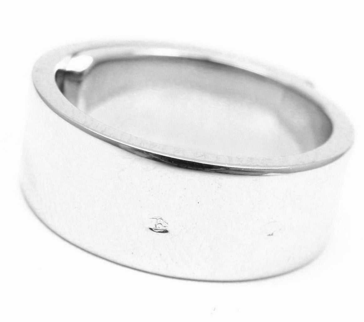 Authentic Hermes 18k White Gold H Lock Diamond Ring - Luxury Designer Jewelry for Women, Perfect for Weddings, Anniversaries & Special Occasions