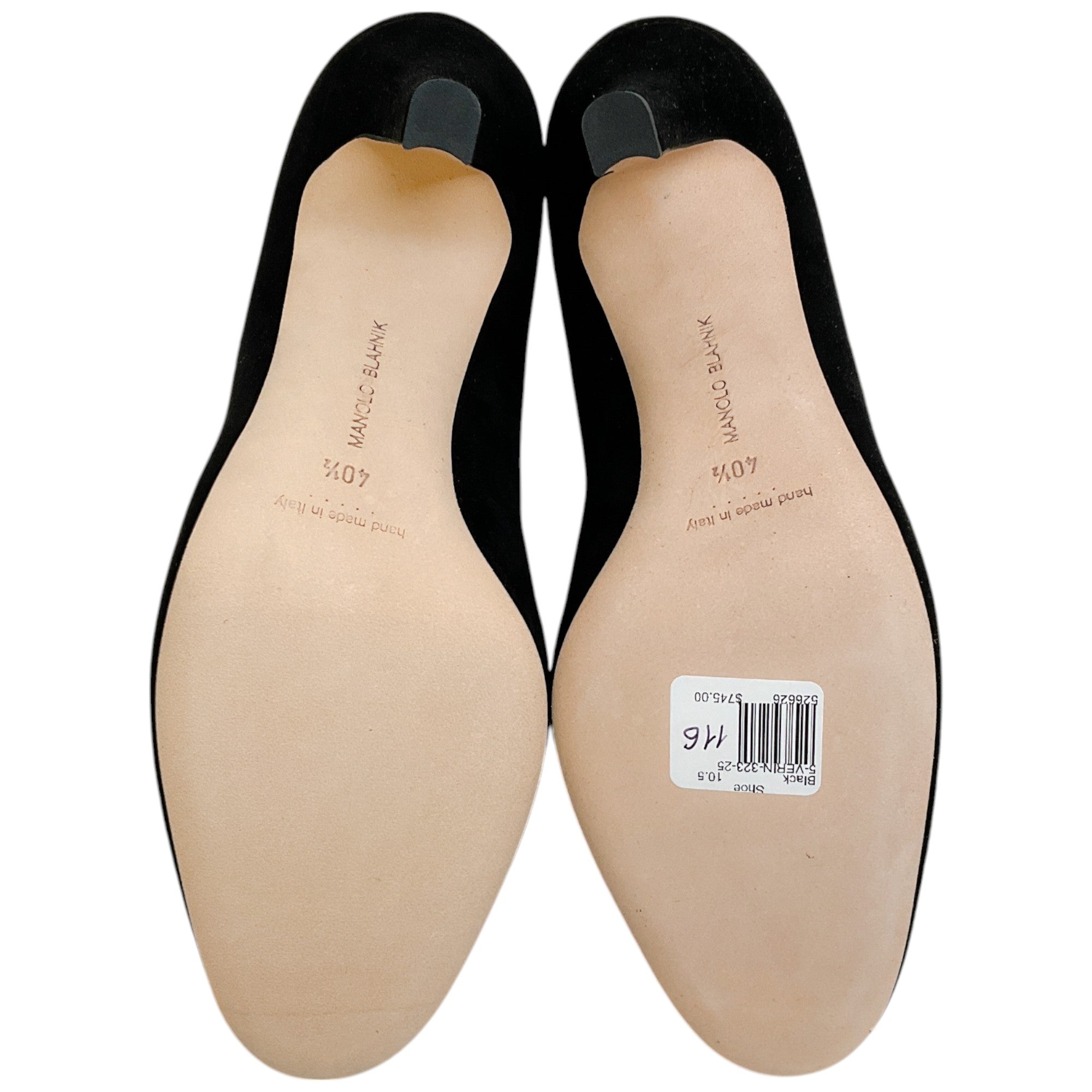 Manolo Blahnik Black Suede Verin 105mm Heel Pumps - Elegant High Heel Shoes for Women, Perfect for Weddings, Parties & Evening Events