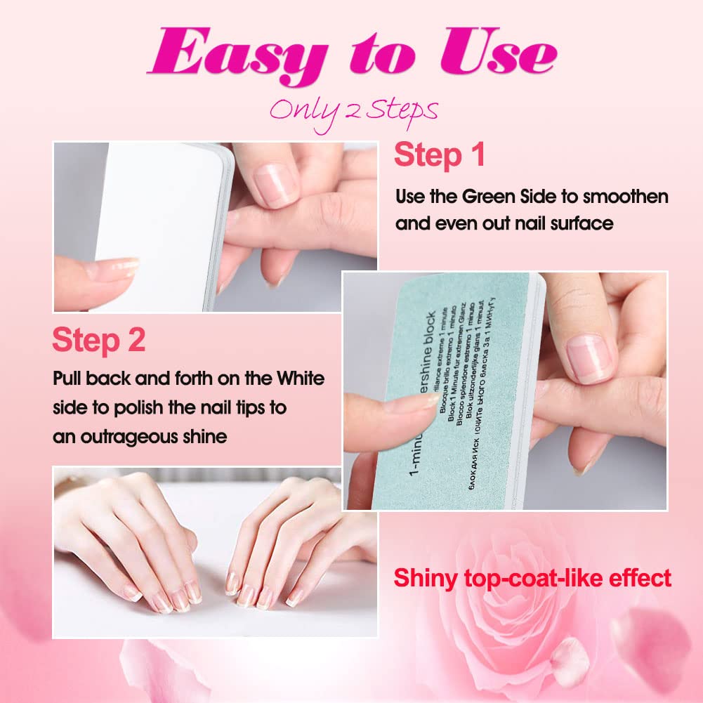 Professional Double-Sided Nail Buffer Block 600/3000 Grit - Natural Nail File & Polishing Kit for Manicure & Nail Art (Pack of 6) - Perfect for Home Salon, DIY Nail Care & Professional Use