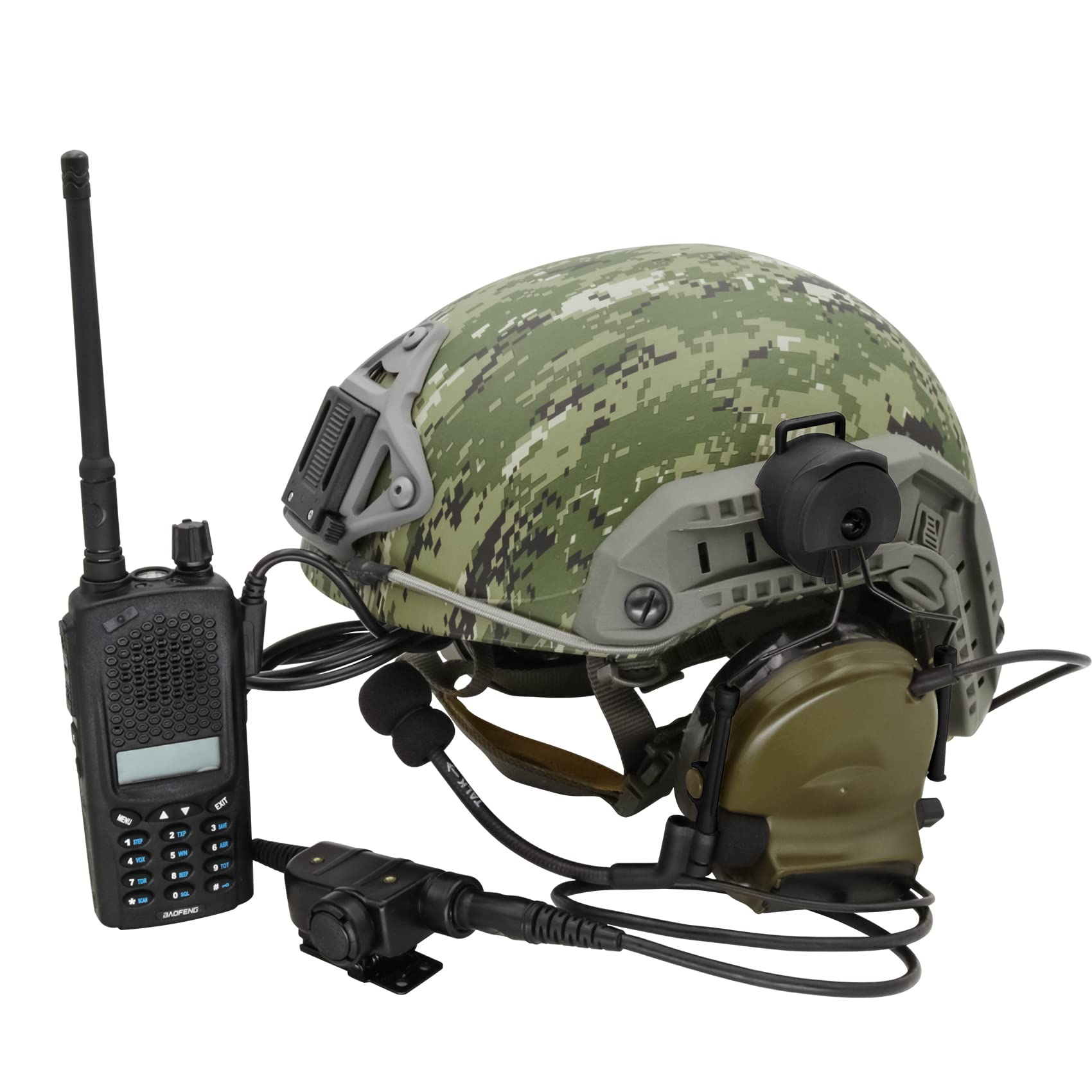 COMTA 2 Helmet-Compatible Tactical Headset with U94 PTT 2pin Connector - Noise Cancelling Military Headphones for Airsoft, Hunting & Shooting - Perfect for Tactical Training, Outdoor Adventures & Combat Simulation