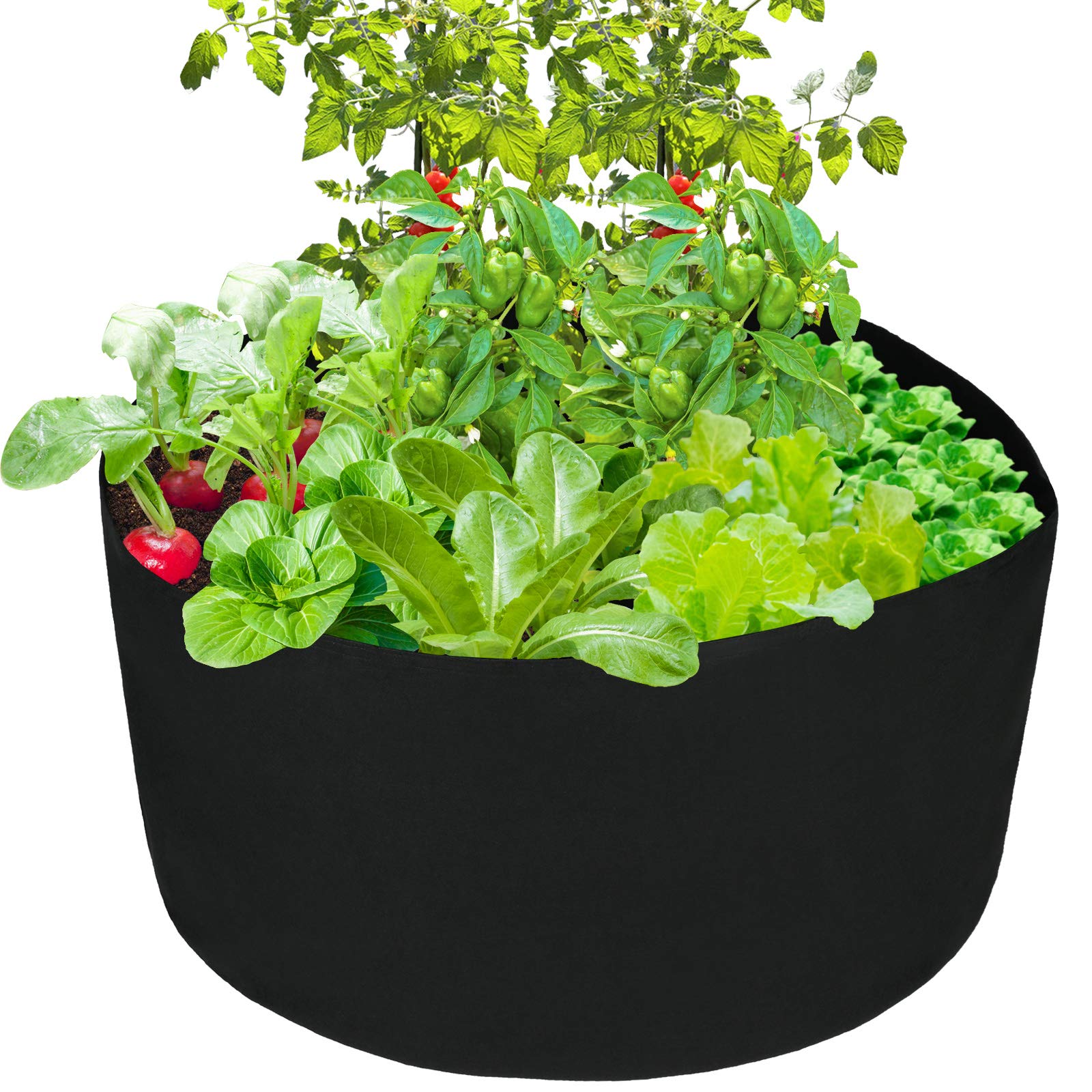 Firlar 2 Pack 100 Gallon Round Grow Bags - Heavy Duty Fabric Plant Pots for Vegetables, Flowers & Herbs | Raised Garden Bed, Planting Container | Indoor & Outdoor Gardening, Urban Farming, Balcony Planting