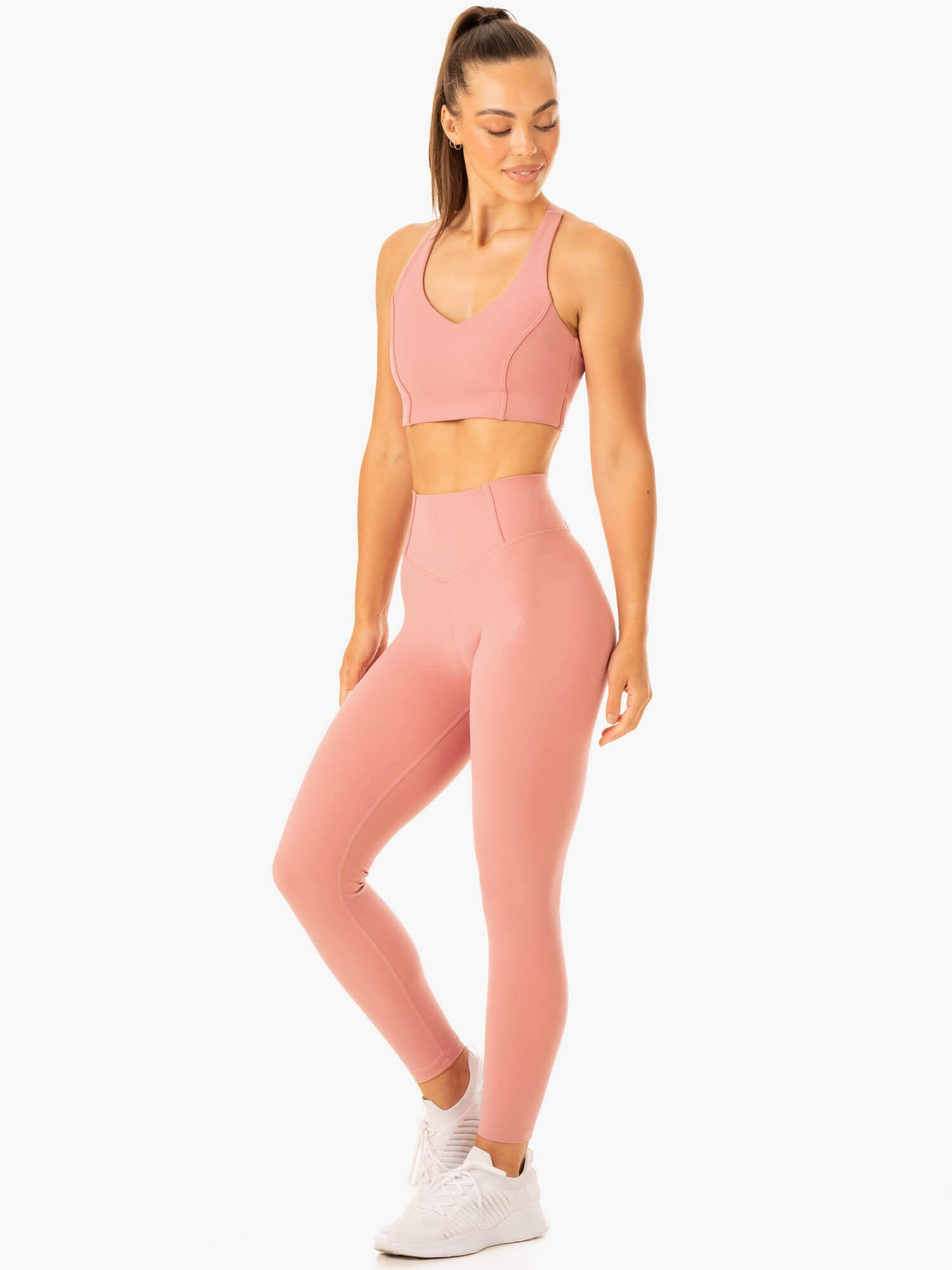 Form Scrunch Bum Leggings for Women - High Waisted Tummy Control Yoga Pants in Dusty Pink - Perfect for Workouts, Yoga & Everyday Wear