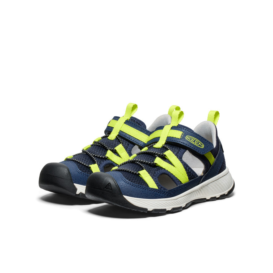 Motozoa Big Kids' Sandals - Navy Blue & Evening Primrose Color | Comfortable Water Shoes for Beach, Pool, and Outdoor Play
