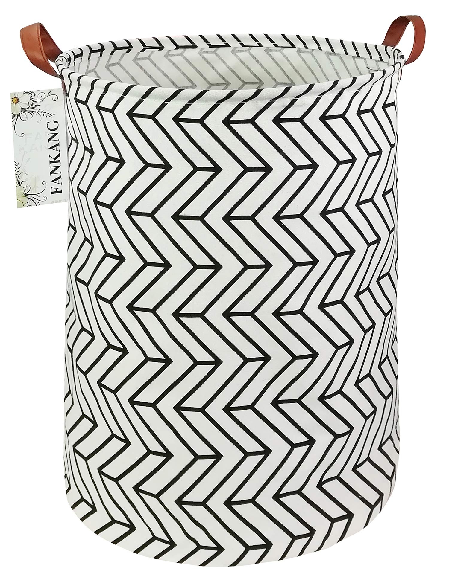 FANKANG Foldable Waterproof Storage Basket - Large Canvas Laundry Hamper with PE Coating for Kids, Nursery, Office & Bedroom | Organize Clothes, Toys & Home Essentials (Geometric Pattern) | Perfect for Playrooms, Closets & Dorm Organization