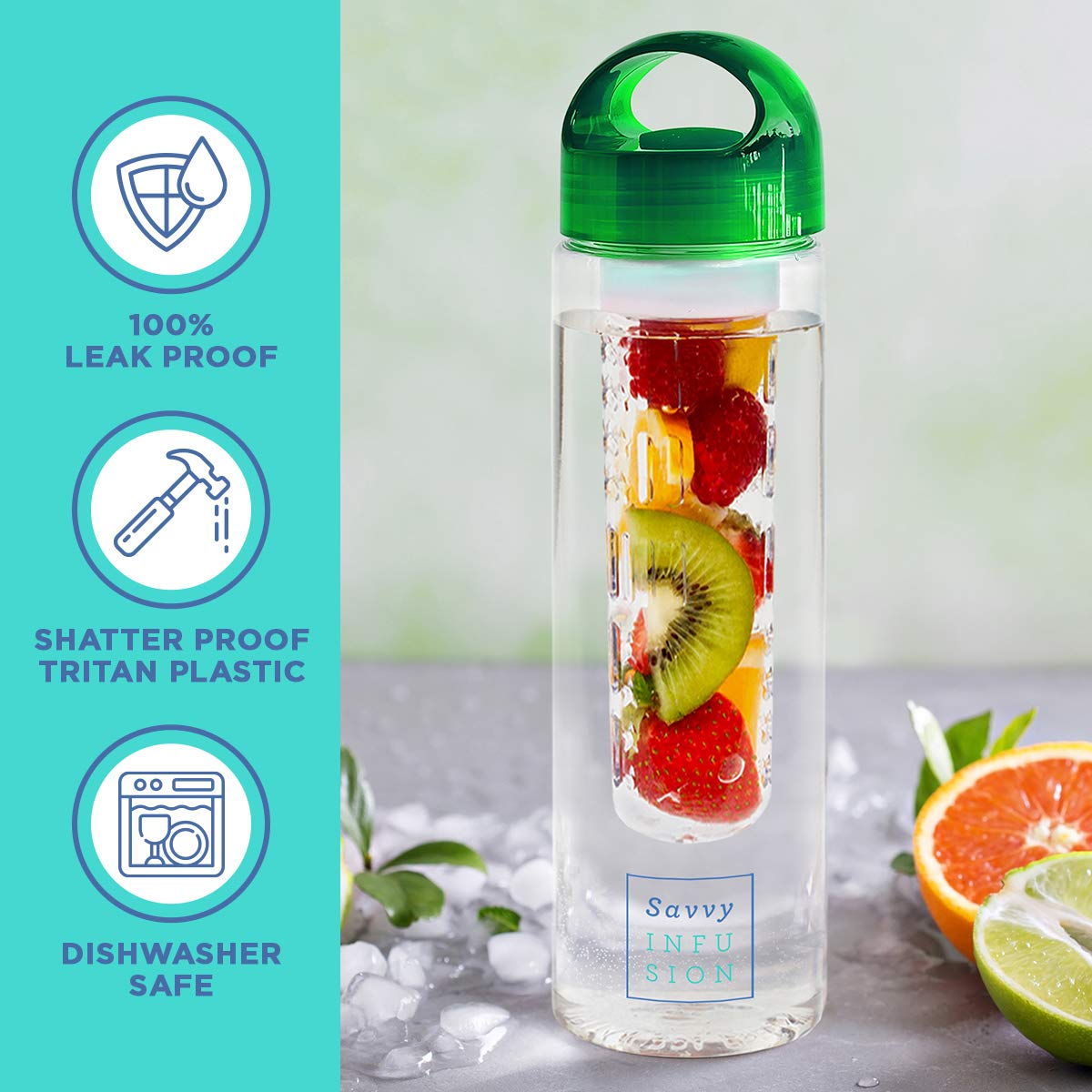 BPA Free Insulated Infusion Fruit Infuser Water Bottle - Reusable Sports Bottle with Easy-Clean Straw for Gym, Hiking & Outdoor Activities | Perfect for Women's Fitness & Hydration Needs