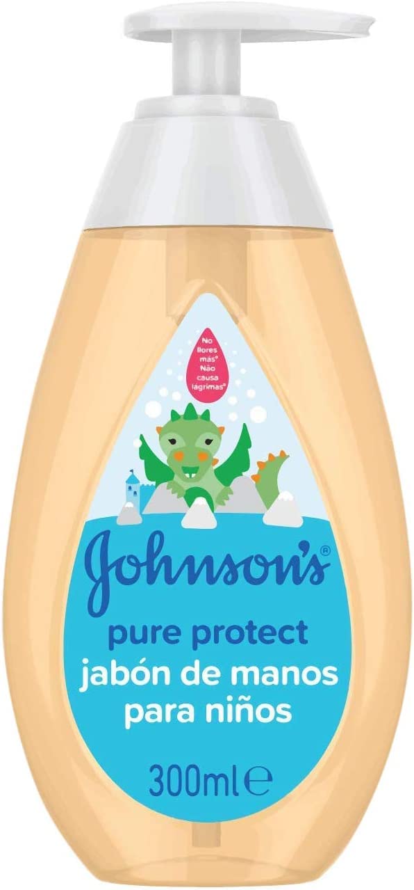 Johnson's Pure Protect Hand Soap, 300 ml - Antibacterial & Moisturizing Liquid Soap for Gentle Hand Washing - Ideal for Home, Office & Travel Use