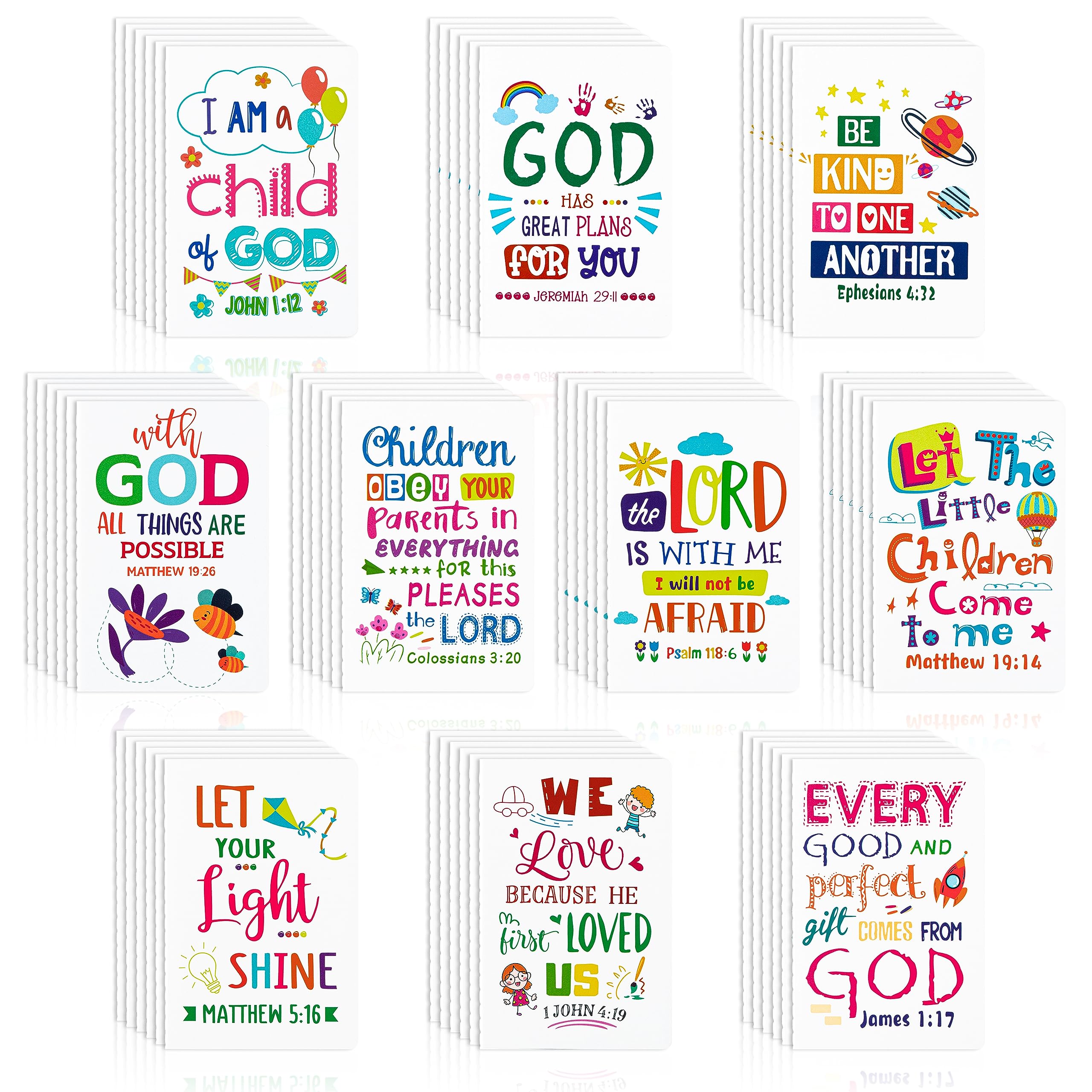 60Pcs Bible Verse Notepads for Kids - Colorful Christian Prayer Journals with Inspirational Scripture Quotes, Mini Pocket Notebooks for School, Office & Home Use - Perfect for Daily Devotion, Gift Giving & Faith-Based Activities