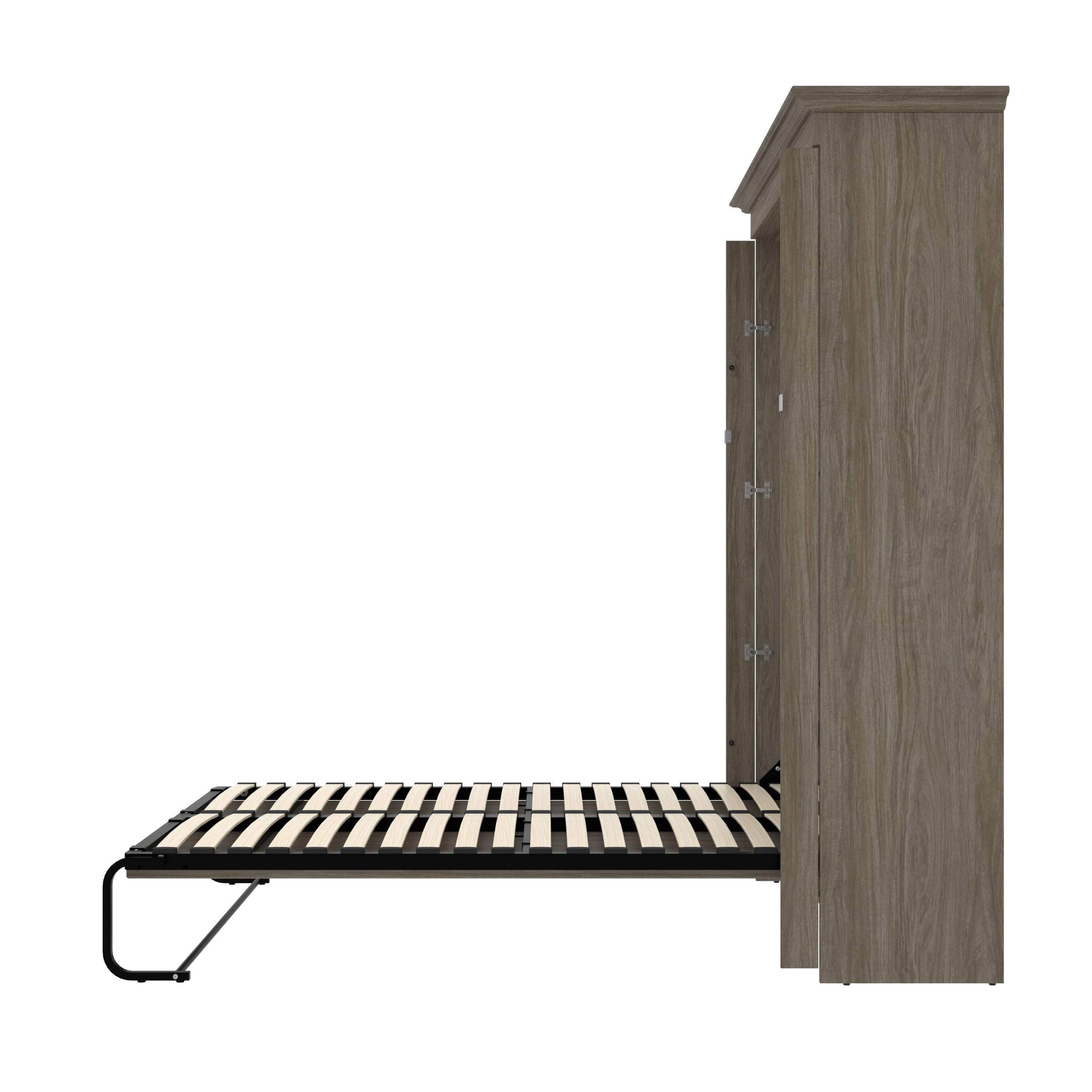 Versatile 59W Full Murphy Wall Bed in Walnut Grey - Space Saving Wall Bed for Small Apartments, Guest Rooms & Home Offices | Easy Fold Down Design