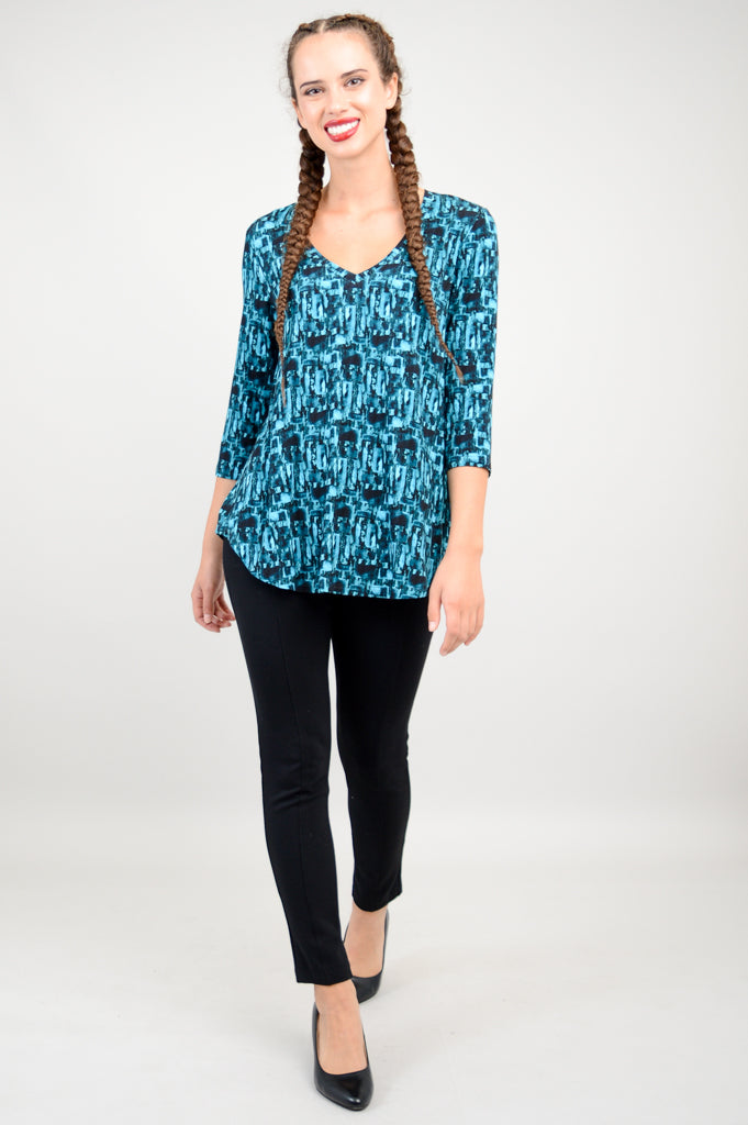 Jackie 3/4 Sleeve Women's Tops - Soft Bamboo Fabric, Breathable & Comfortable, Brickstone Color - Perfect for Yoga, Workout & Casual Wear
