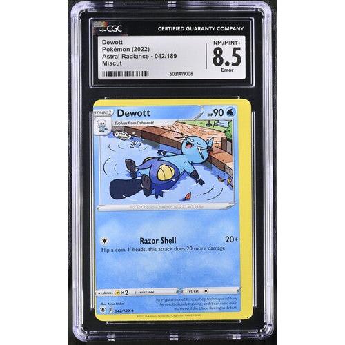 2022 Pokemon Astral Radiance Dewott Error Miscut 042/189 CGC 8.5 Graded Card - Rare Collectible for Trading Card Game Fans & Display