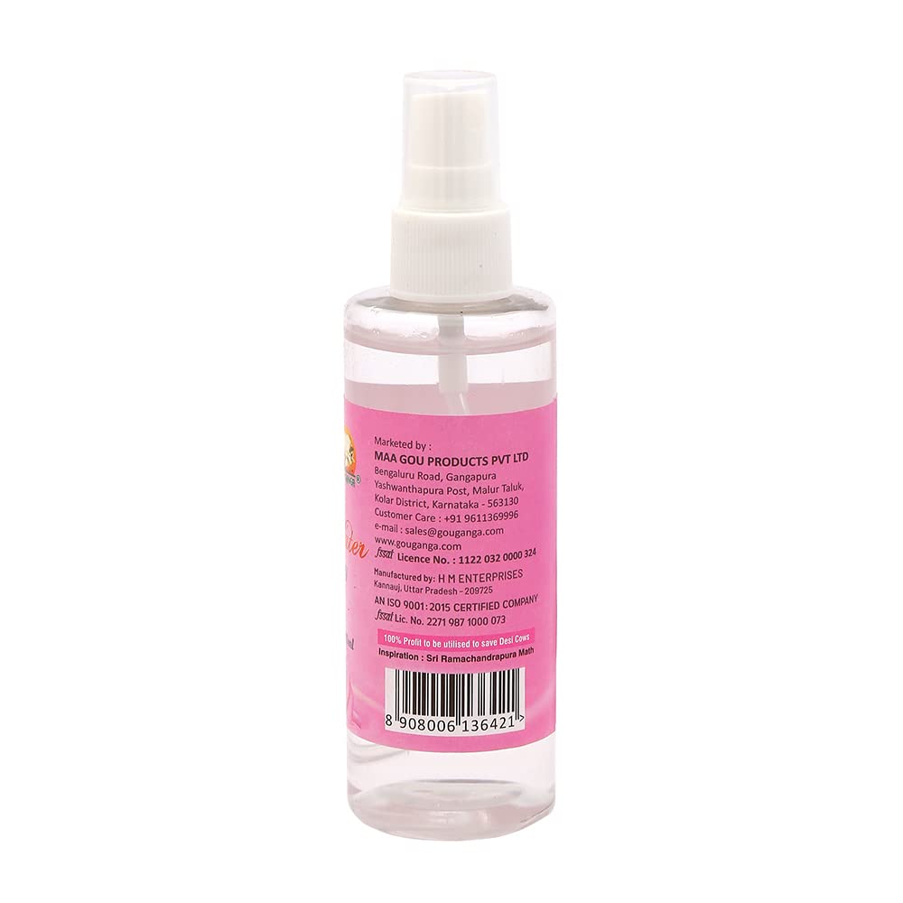 Gou Ganga Natural Homemade Rose Water Mist Spray - 2 Pack (100ml Each) | Pure Gulab Jal | Skin Toner & Makeup Remover | Promotes Glowing & Wrinkle-Free Skin | Antioxidant Facial Spray | Multipurpose Rose Water for Hydration, Refreshment & Skincare | Perfect for Daily Beauty Routine, Post-Workout Refresh & Travel Essentials