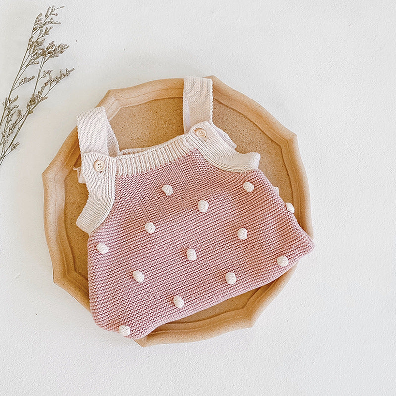 Adorable Pink Baby Romper Outfit - Soft Cotton Jumpsuit for Newborns & Infants | Perfect for Photoshoots, Playdates & Special Occasions