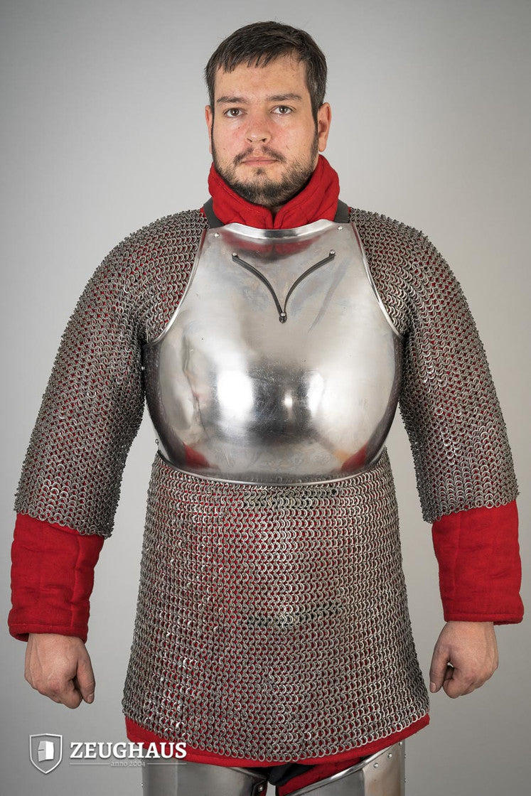 14th Century Medieval Breastplate - 1.6mm Polished Steel Armor for LARP, Cosplay & Historical Reenactment