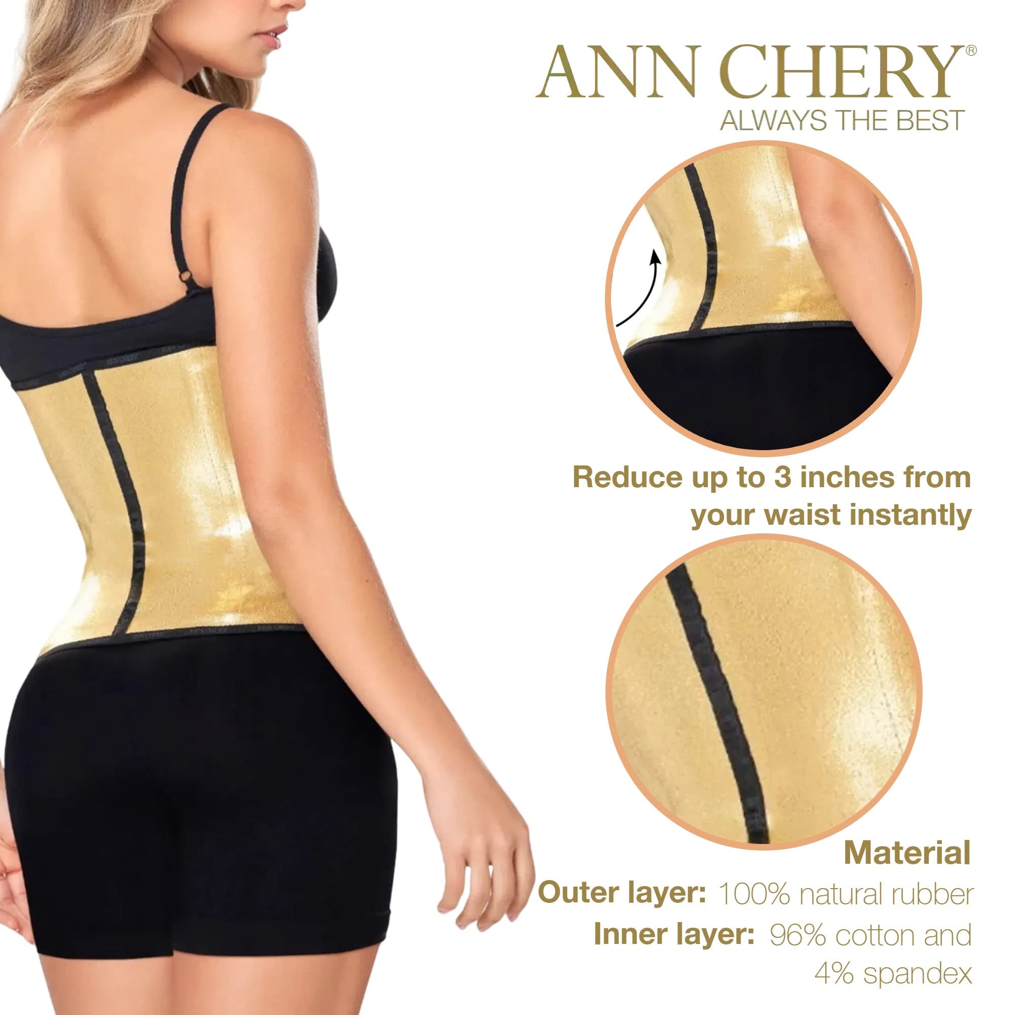 Ann Chery Corset Waist Trainer for Women - Colombian Latex Waist Cincher & Body Shaper for Weight Loss - Includes Free Lotion - Perfect for Workouts, Postpartum Recovery & Special Occasions