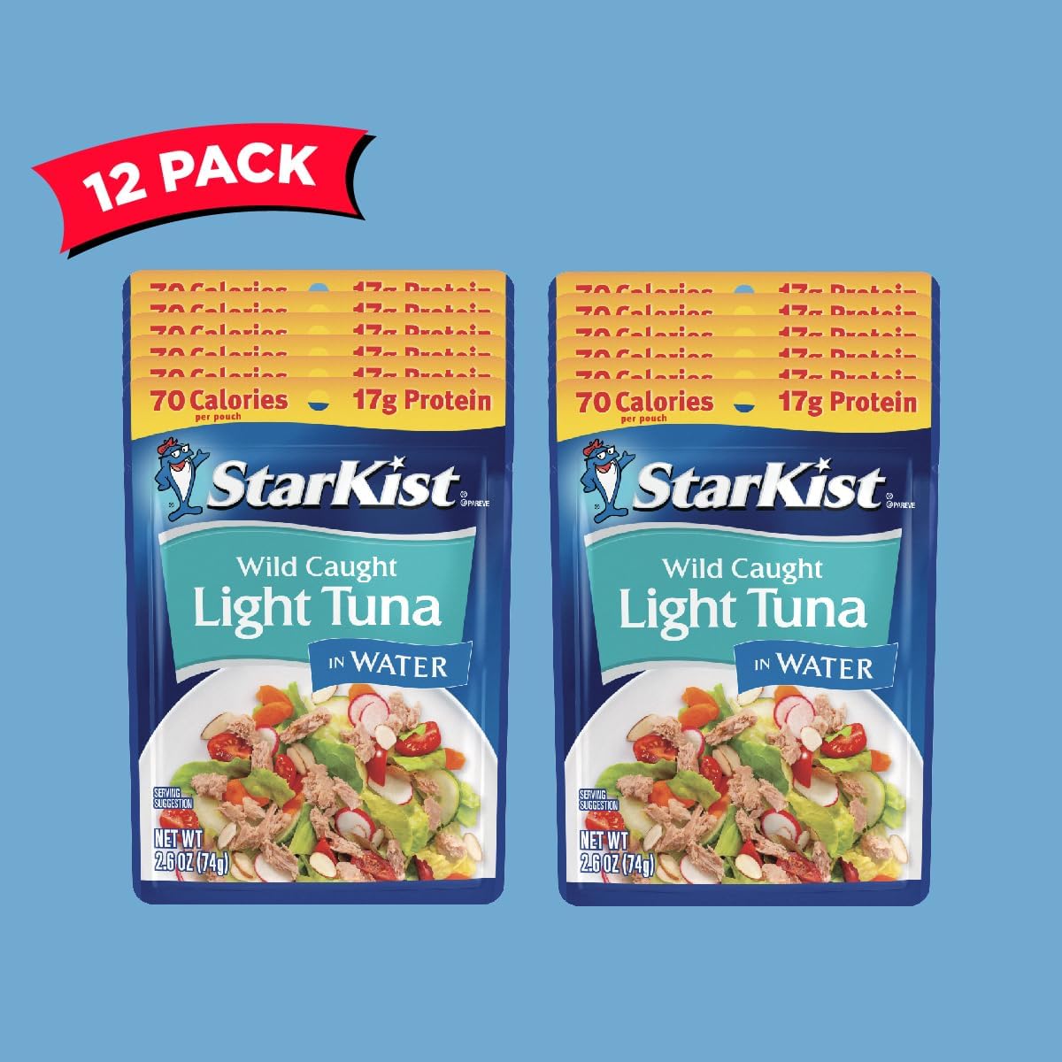 StarKist Chunk Light Tuna in Water, 2.6 Oz (Pack of 12) - Healthy Protein Source for Salads, Sandwiches & Quick Meals | Shelf-Stable Pantry Essential