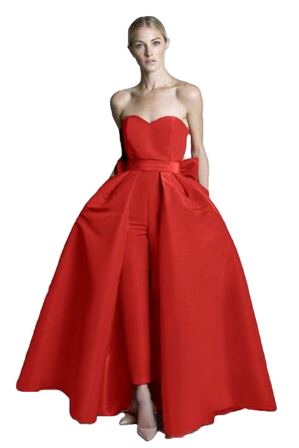 Elegant 2025 Convertible Jumpsuit Evening Dress with Sweetheart Neckline & Satin Waistband - Perfect for Weddings, Prom, and Formal Events | Plus Size Options Available