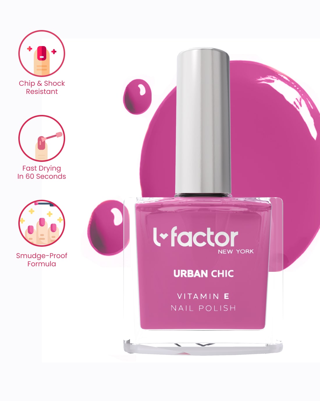 Urban Chic Nail Polish - Long Lasting Vegan Nail Lacquer for Women | Salon Quality Nail Enamel for Manicures, Pedicures & Special Occasions