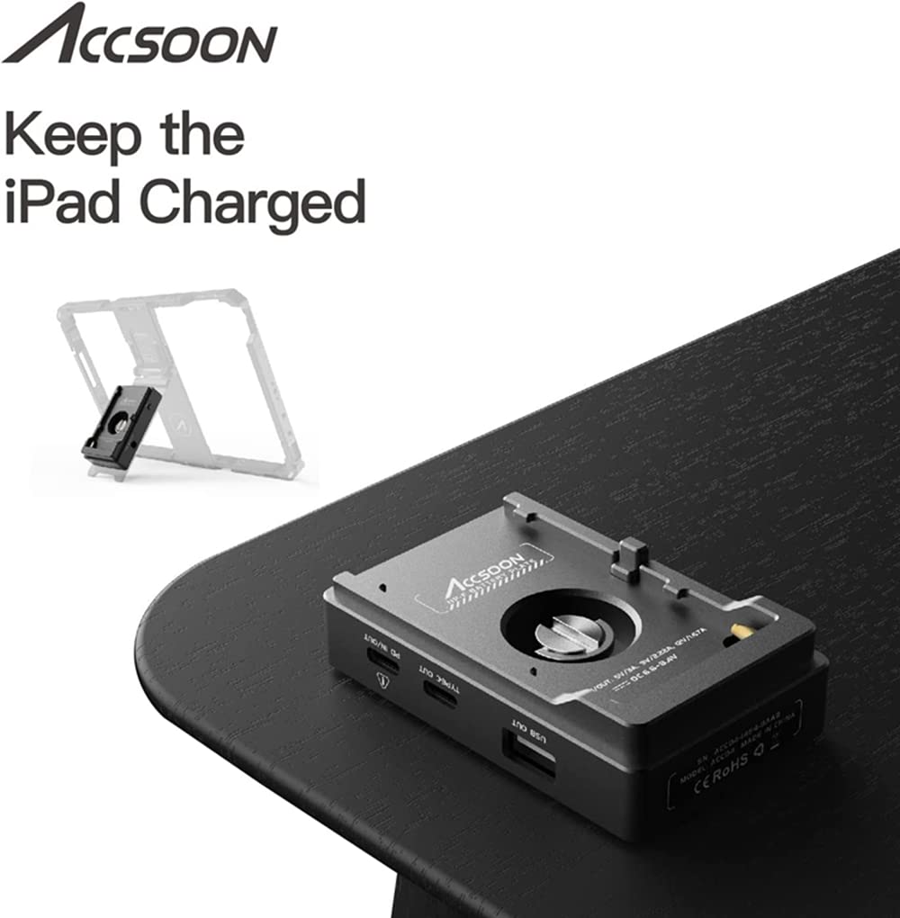 Accsoon CEPC-03 iPad Powercage II Mount - Universal iPad Holder for iPad 5th-10th Gen, Air 3rd-5th Gen & Pro 9.7/10.5/11 inch (1st-4th Gen) - Perfect for Video Shooting, Live Streaming & Photography