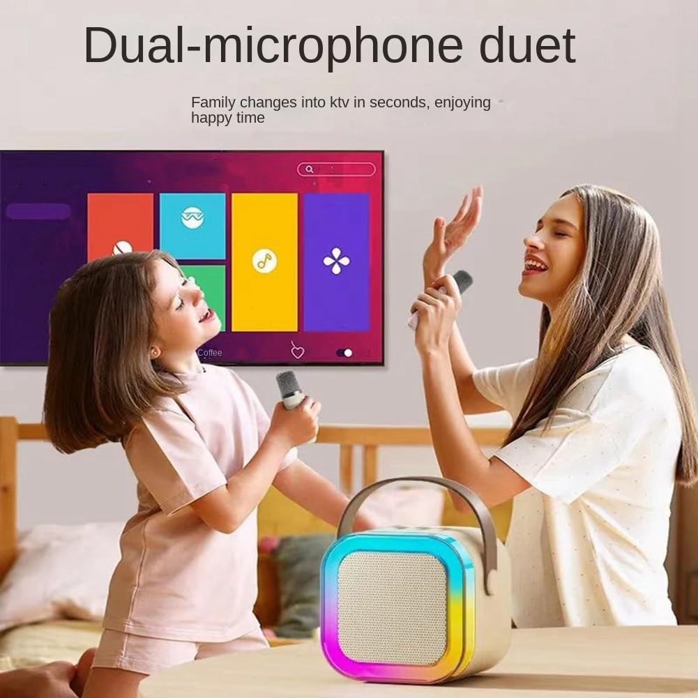 Portable Bluetooth KTV Microphone Speaker with Built-in Mic - Wireless Karaoke Machine for Kids & Adults, Home Parties, Birthday Gifts (Pink) | Perfect for Family Gatherings, Singing Practice & Entertainment
