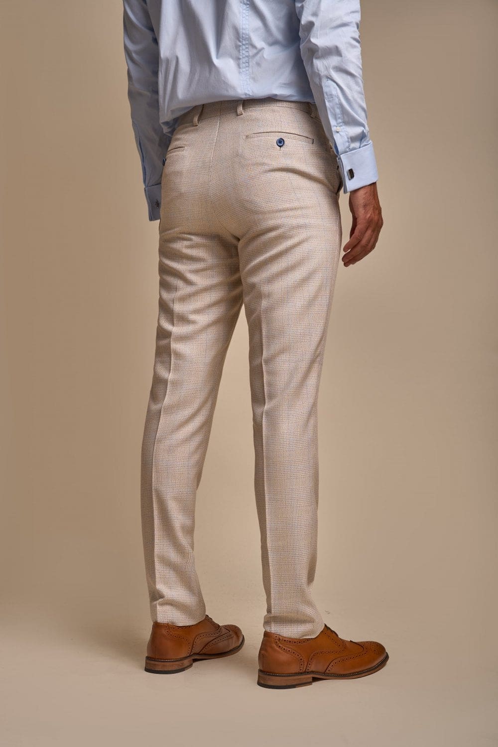 Cavani Caridi Men's Slim Fit Beige Dress Pants for Business Casual & Office Wear | Comfortable & Stylish Trousers