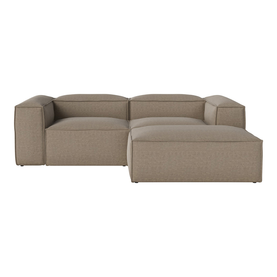 Cosima 2-Seater Small Sofa with Pouf - Compact Loveseat for Small Spaces, Apartments & Cozy Living Rooms