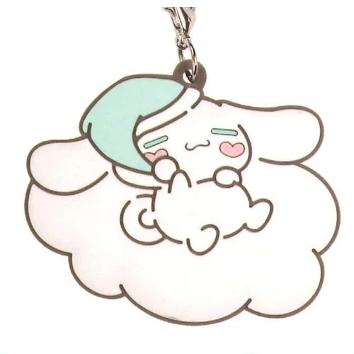 Sanrio Characters Cute Cloud Rubber Charm Keychain - 2 Inch Adorable IP4 Key Ring for Backpacks, Bags & Gifts - Kawaii Anime Accessories for Fans & Collectors