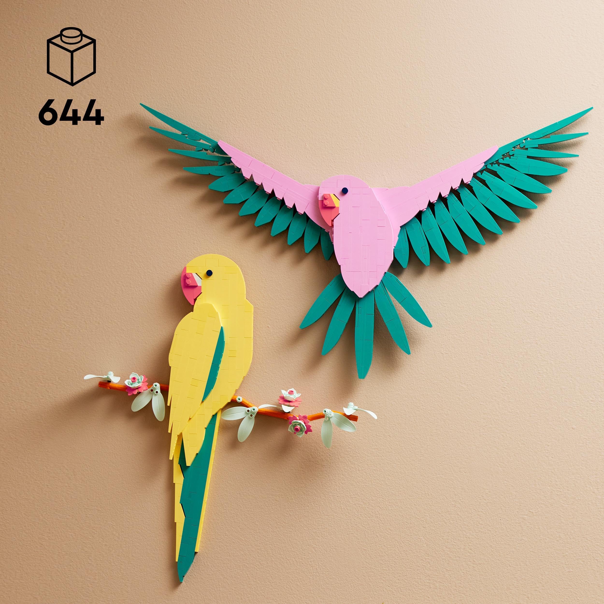 LEGO Art The Wild Collection – Macaw Parrots, DIY Wall Art Decor with Exotic Bird Design, Creative Craft Kit for Adults, Unique Gift for Women & Men, Him & Her (Set 31211) – Perfect for Home Office, Living Room & Bedroom Decor