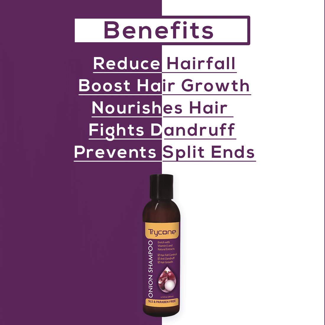 Trycone Onion Hair Oil, Shampoo & Conditioner Set for Hair Growth & Scalp Care - 3 Piece Combo for Thicker, Healthier Hair - Perfect for Daily Hair Care Routine & Damaged Hair Treatment
