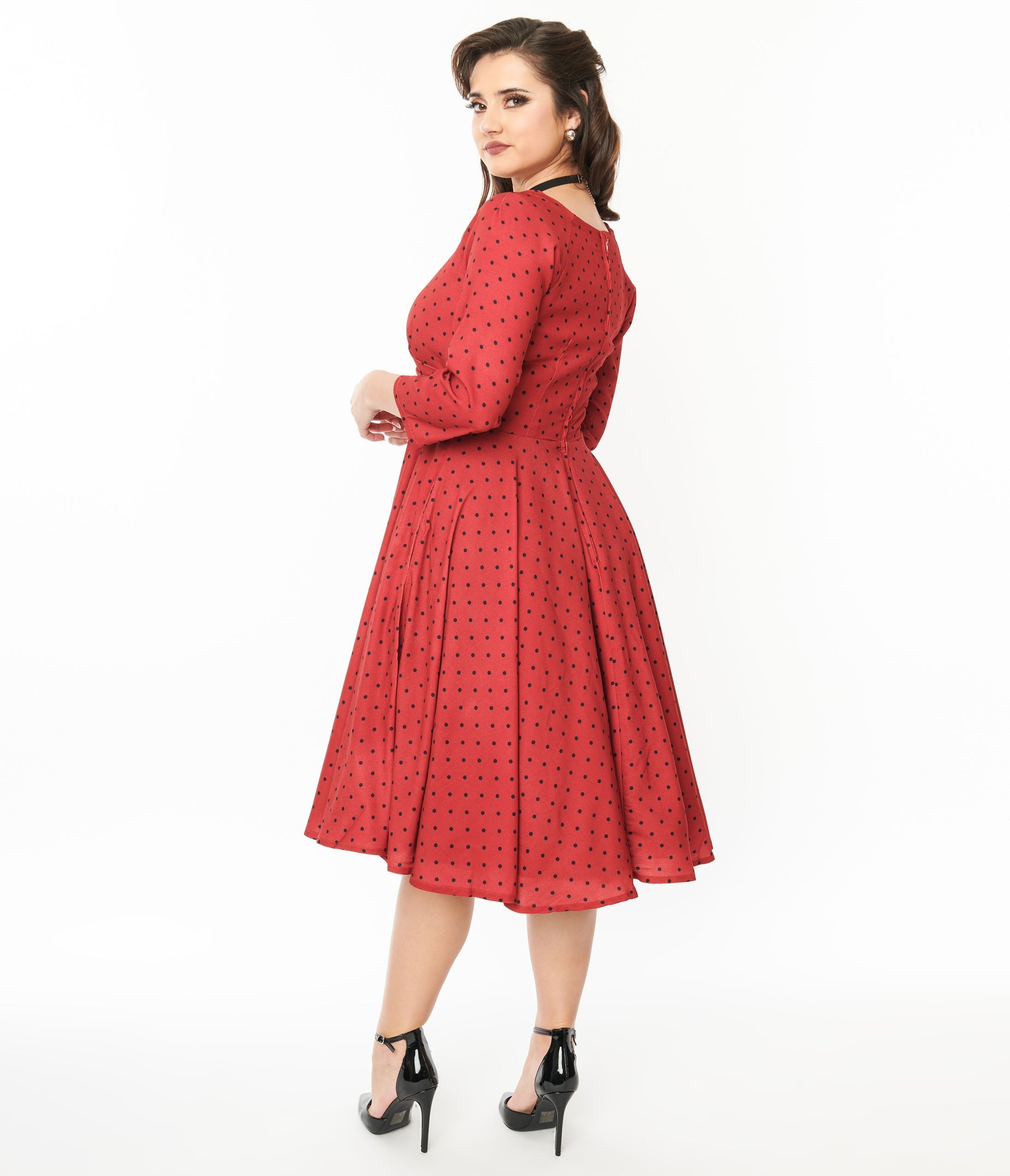 Red & Black Polka Dot Genevieve Swing Dress - Flowy A-Line Summer Dress for Women | Perfect for Parties, Dates & Casual Outings