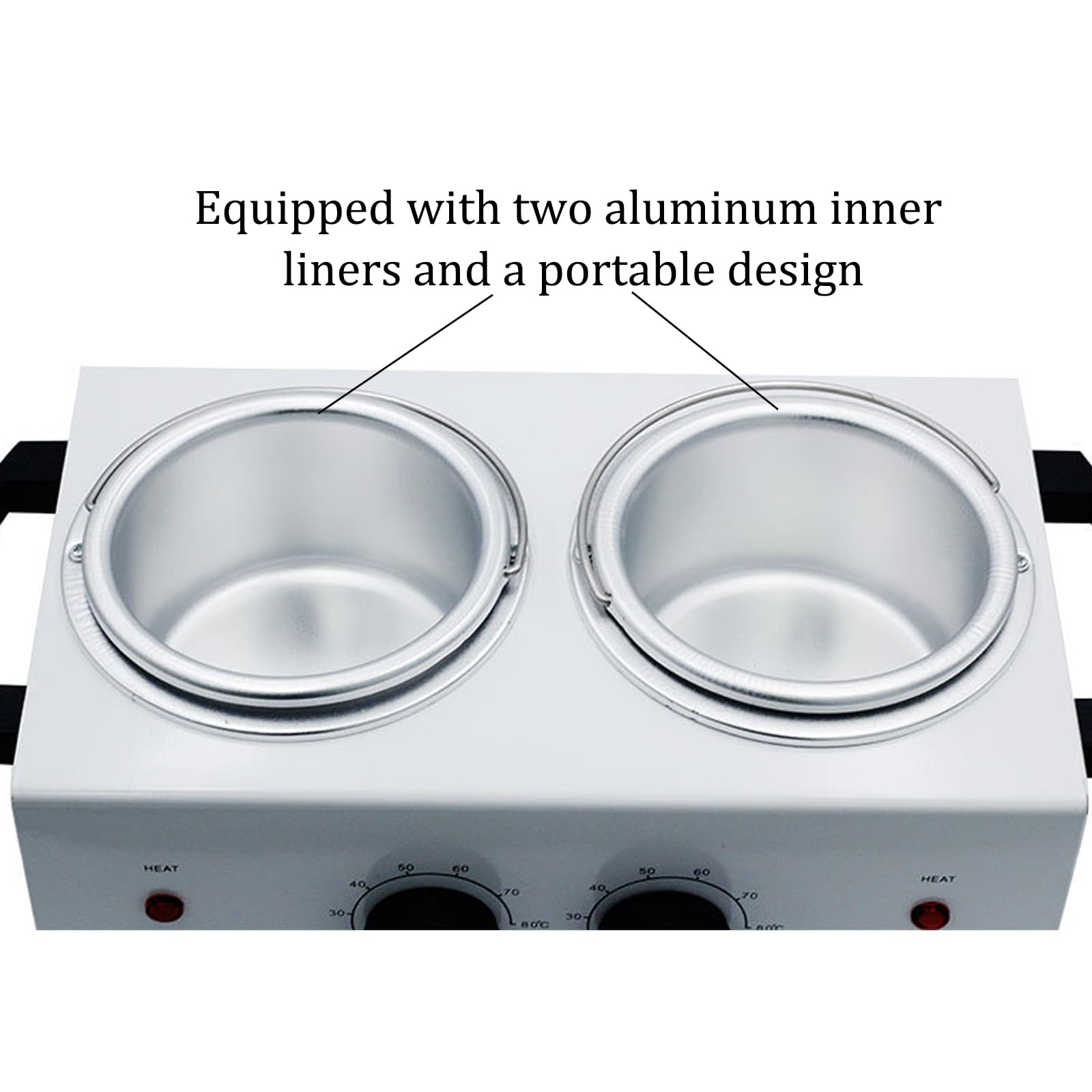 Portable Electric Wax Warmer with Double Pot Design - 1000ml Non-Stick Candle Wax Melter for Wax Beans, Blocks & Soft Wax - Perfect for Home Spa, Hair Removal & DIY Candle Making